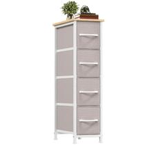 Cômoda Somdot Narrow com 4 gavetas cinza acinzentado para quarto