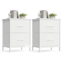Cômoda SONGMICS BELLAH com 2 gavetas, conjunto de mesas de cabeceira, branca Cômoda SONGMICS BELLAH com 2 gavetas, conjunto de mesas de cabeceira, branca