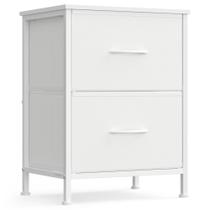 Cômoda SONGMICS de 2 gavetas em aço e MDF, branca