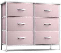 Cômoda Sorbus com 6 Gavetas - Torre de Armazenamento em Aço Rosa Cômoda Sorbus com 6 Gavetas - Torre de Armazenamento em Aço Rosa