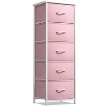 Cômoda Sorbus Sorbus 5 gavetas em tecido rosa 46H x 46L cm Cômoda Sorbus Sorbus 5 gavetas em tecido rosa 46H x 46L cm