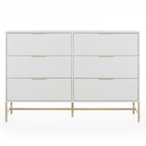 Cômoda Square 6 Gavetas 138 cm x 45 cm Off White/ Dourado Cômoda Square 6 Gavetas 138 cm x 45 cm Off White/ Dourado