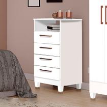 Cômoda Star 4 Gavetas em MDF com Deck e Pés Tuboarte