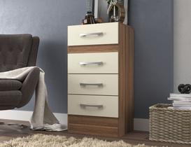 Comoda Suprema 4 Gavetas Castanho/Off Comoda Suprema 4 Gavetas Castanho/Off
