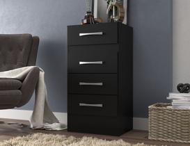 Comoda Suprema 4 Gavetas Preto Comoda Suprema 4 Gavetas Preto