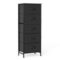 Cômoda Sweetcrispy com 5 Gavetas de Tecido e Estrutura de Aço Cômoda Sweetcrispy com 5 Gavetas de Tecido e Estrutura de Aço