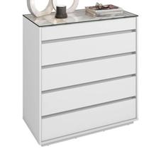 Comoda Tampo De Vidro 5 Gavetas 010059 Branco DCASA