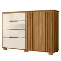 Cômoda Texas 2 Portas e 4 Gavetas Freijó Off White Moval