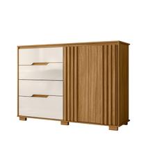 Comoda Texas 4 Gavetas Sapateira Freijo/Off White - Moval