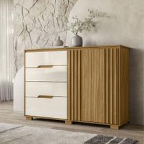 Cômoda Texas Com 4 Gavetas e 2 Portas Ripado Moval