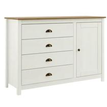 Cômoda Topázio 4 Gavetas e 1 Porta Madeira Maciça Metal Branco e Freijó Cômoda Topázio 4 Gavetas e 1 Porta Madeira Maciça Metal Branco e Freijó