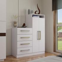 Cômoda Toulouse 2 Portas 4 Gavetas Branco - Panorama Móveis Cômoda Toulouse 2 Portas 4 Gavetas Branco - Panorama Móveis