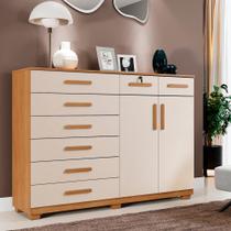 Cômoda Triunfo 8 Gavetas e 2 Portas Cinamomo/Off