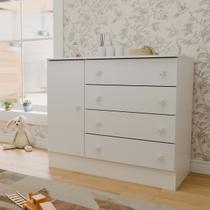 Cômoda Utopia 1 Porta 4 Gavetas Branco - Panorama Móveis