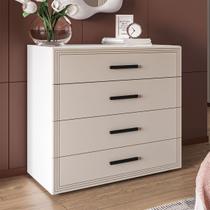 Cômoda Valência 4 Gavetas Branco/Creme - Politorno Cômoda Valência 4 Gavetas Branco/Creme - Politorno