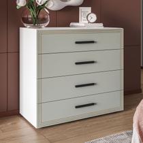 Cômoda Valência 4 Gavetas Verde/Branco - Politorno