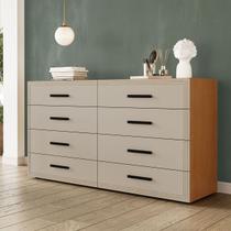 Cômoda Valência 8 Gavetas Freijó/Creme - Politorno Cômoda Valência 8 Gavetas Freijó/Creme - Politorno