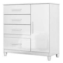 Comoda Venus 4 Gavetas 1 Porta Com Pes 98 Cm Branco Flex Moval Branco Flex Comoda Venus 4 Gavetas 1 Porta Com Pes 98 Cm Branco Flex Moval Branco Flex