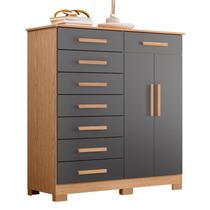 Cômoda Verona 8 Gavetas Freijó/Titanium - ABZ Cômoda Verona 8 Gavetas Freijó/Titanium - ABZ
