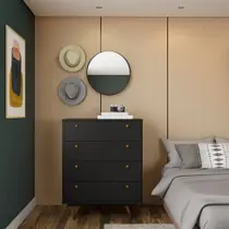 Cômoda Viana 4 GV Preta Cômoda Viana 4 GV Preta