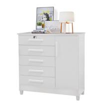 Comoda VITÓRIA 1 Porta 5 Gavetas BRANCA