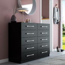 Cômoda Vitoria 10 Gavetas Preto - Panorama Móveis