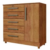 Cômoda Vitória 5 Gavetas 1 Porta Rud Rack Cor Cedro