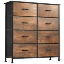 Cômoda YITAHOME em tecido para quarto com 8 gavetas, marrom rústico Cômoda YITAHOME em tecido para quarto com 8 gavetas, marrom rústico