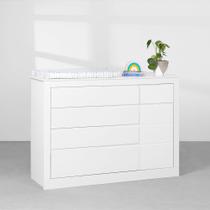 Cômoda Zoe 5 Gavetas com Porta - Branco Fosco