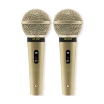 COMP 2 Unid. Microfone com Fio Profissional Champanhe Cabo de 3m SM-58 P4 - Leson 2AM002262