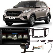 COMP Central Multimídia 2 Din Android 10 Creta 2017 a 2021 10 pol JT30MSLIM10 JR8 + Moldura + Câmera + Chicotes