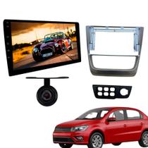 COMP Central Multimídia 2 Din MP5 9" + Câmera de Ré + Moldura Prata Gol / Saveiro / Voyage