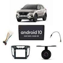 COMP Central Multimidia MP5 9 pol Hyundai Creta 2017 a 2020 Espelhamento Android IOS + Chicotes + Câmera de Ré + Moldura