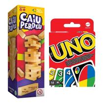 COMP Jogo Uno Cartas Baralho Caiu Perdeu Torre De Mesa Tabuleiro Original Clássico - Mattel Pais & Filhos