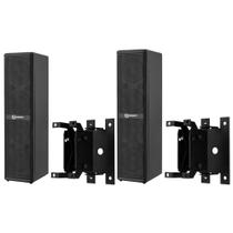 COMP Kit 2 Caixas de Som Passiva Vertical 4" 8 Ohms 200W + 2 Suportes de Fixação p/ Caixa de Som