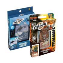 COMP Kit 2 Jogos Super Trunfo Predadores e Predadores Aquáticos Grow com 32 Cartas Cada