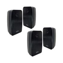 COMP Kit 2 Pares de Caixas de Som Ambiente 70W 8Ohms Pretas Resistente à Água com Tela Leson COMP Kit 2 Pares de Caixas de Som Ambiente 70W 8Ohms Pretas Resistente à Água com Tela Leson