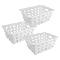 COMP Kit 3 Cestas Organizadoras Pequenas Coza One Brinox 1,5L Polipropileno Natural 18x14x8cm COMP Kit 3 Cestas Organizadoras Pequenas Coza One Brinox 1,5L Polipropileno Natural 18x14x8cm