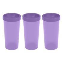 COMP Kit 3 Copos com Tampa Nutri 500ml Cada Lilás Coza Brinox