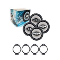 COMP Kit 4 Alto Falantes 6" Quadriaxial 280W total + 4 Aros Cobalt / Onix / Spin / Prisma GM