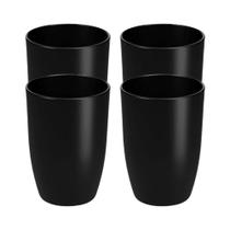 COMP Kit 4 Copos 275ml Preto Brinox Cozy Plástico Inquebrável Cozinha Escritório Micro-ondas COMP Kit 4 Copos 275ml Preto Brinox Cozy Plástico Inquebrável Cozinha Escritório Micro-ondas
