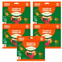 COMP Kit 5 Caixinhas de Massa de Modelar 180G (Pacote com 12 unidades) Leo&Leo Leonora COMP Kit 5 Caixinhas de Massa de Modelar 180G (Pacote com 12 unidades) Leo&Leo Leonora