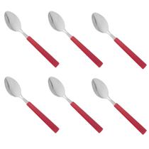 COMP Kit 6 Colheres de Mesa Aço Inoxidável Cabo em Polipropileno Vermelho Linha Riviera - Brinox COMP Kit 6 Colheres de Mesa Aço Inoxidável Cabo em Polipropileno Vermelho Linha Riviera - Brinox