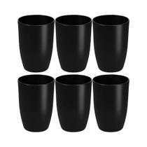 COMP Kit 6 Copos Plásticos de 275ml Preto Brinox