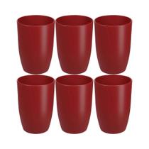 COMP Kit 6 Copos Plásticos de 275ml Vermelho Brinox