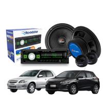 COMP Kit Alto Falantes 2 Vias Ophera 6,5" 160W RMS + Auto Rádio Roadstar p/ Celta/Classic/Corsa/Onix