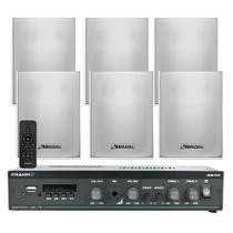 COMP Kit Amplificador Frahm SLIM 1600 G5 60W Bluetooth 5.0 + 4 Caixas PS 200 Branca Frahm COMP Kit Amplificador Frahm SLIM 1600 G5 60W Bluetooth 5.0 + 4 Caixas PS 200 Branca Frahm