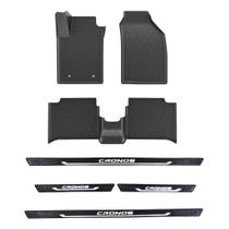 COMP Kit Automotivo Fiat Cronos: Kit Tapete Bandeja + Soleira Preta 2018 em Diante 5 Peças - Grid COMP Kit Automotivo Fiat Cronos: Kit Tapete Bandeja + Soleira Preta 2018 em Diante 5 Peças - Grid