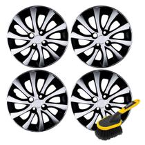 COMP Kit Automotivo: Jogo com 4 Calotas Aro 15" Idea 14/16 + Escova Macia para Face de Rodas