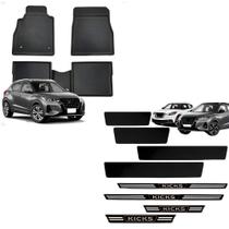 COMP Kit Automotivo Kicks 16: Tapete Bandeja Preto 5 Peças + Soleira Adesiva Proteção 4 Portas COMP Kit Automotivo Kicks 16: Tapete Bandeja Preto 5 Peças + Soleira Adesiva Proteção 4 Portas